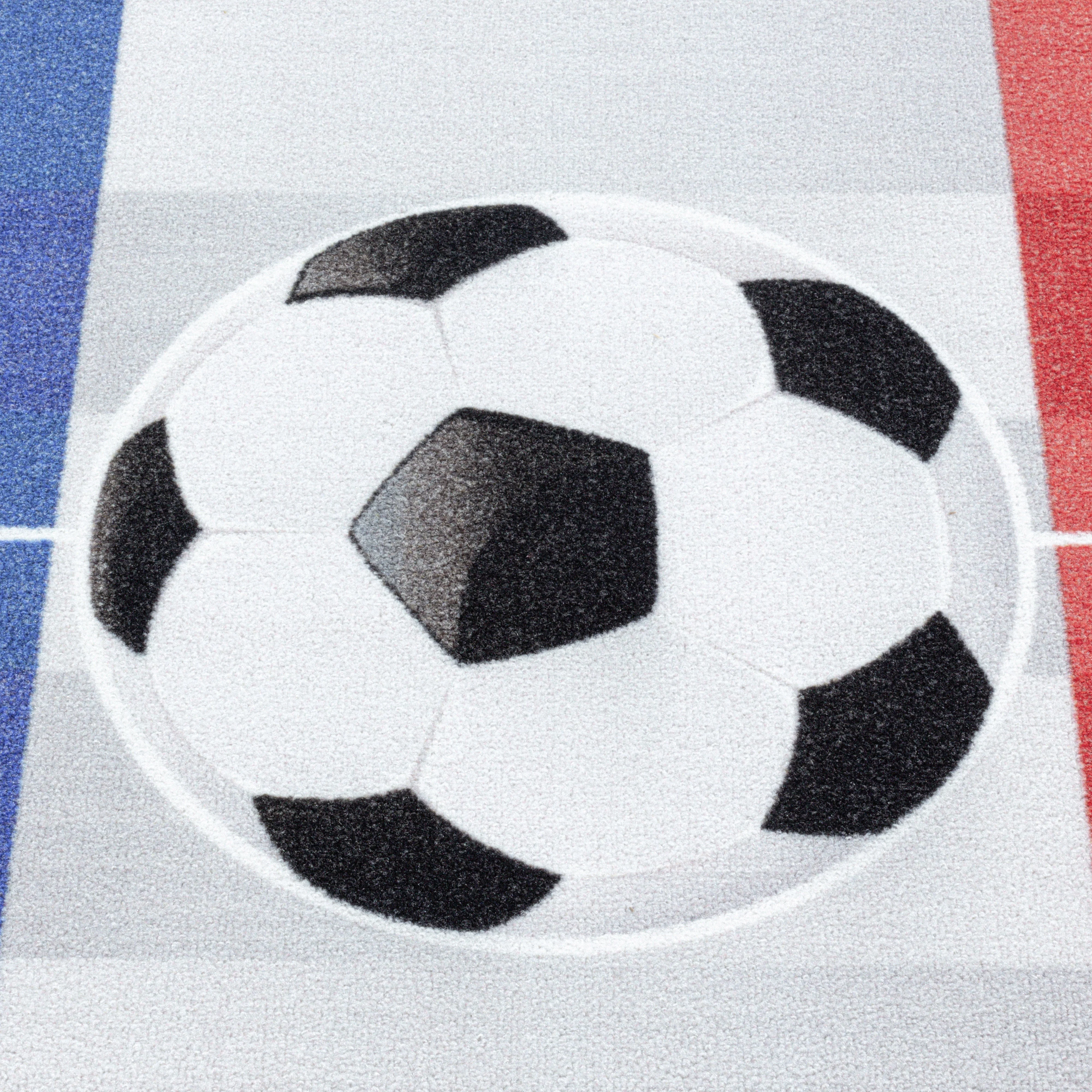 Kurzflor Teppich Kinderteppich Kinderzimmer Spielteppich Fussball Frankreich BlauGelb - Image 5