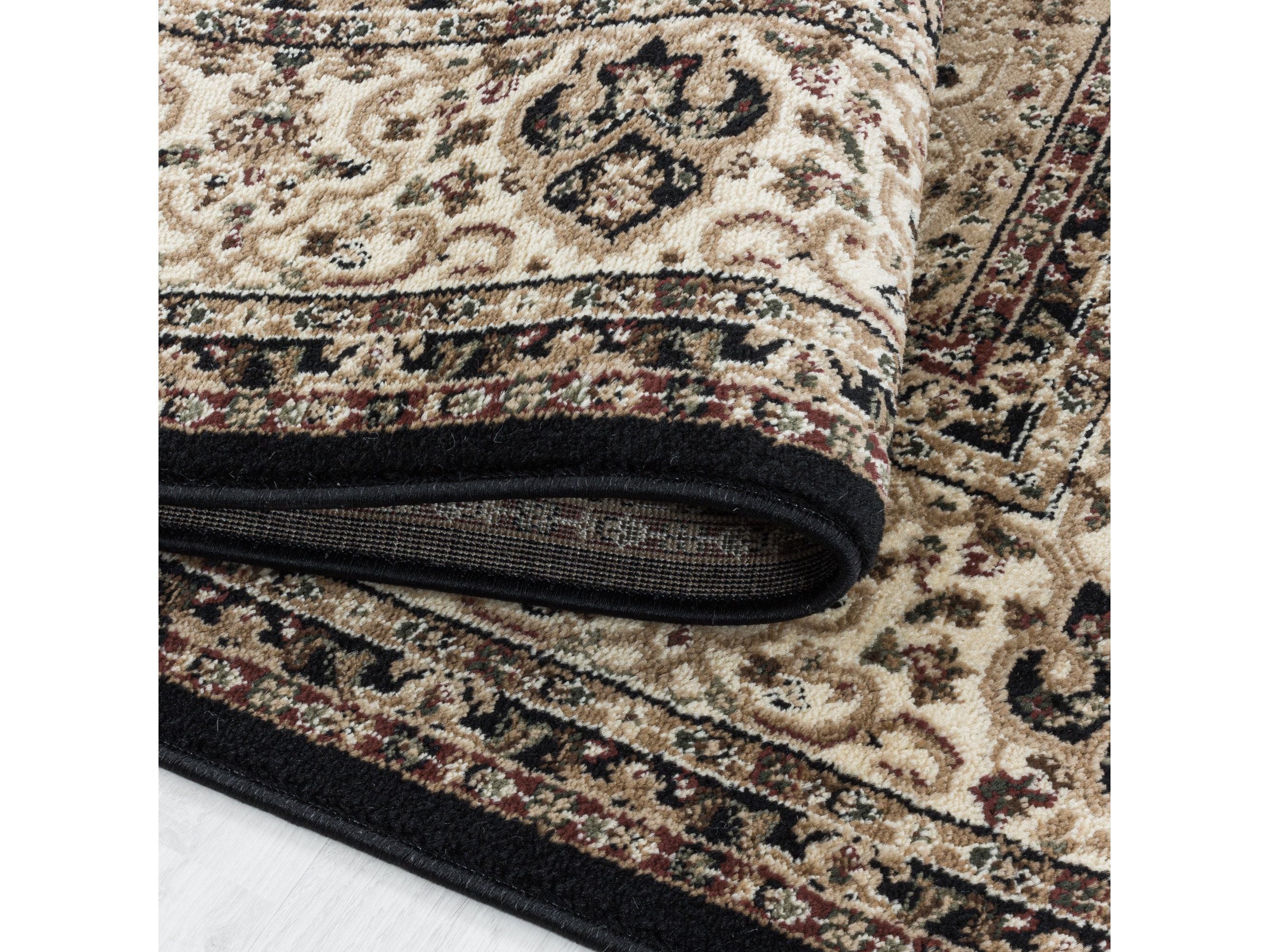 Kurzflor Teppich Klassik Design Orient Antike Nain Wohnzimmer Teppich Schwarz - Image 5