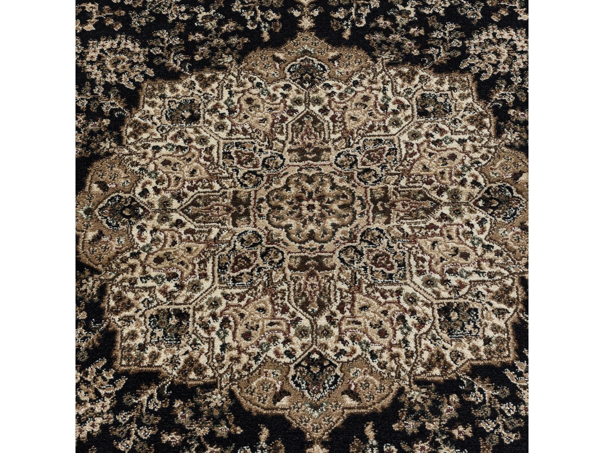Kurzflor Teppich Klassik Design Orient Antike Nain Wohnzimmer Teppich Schwarz - Image 7
