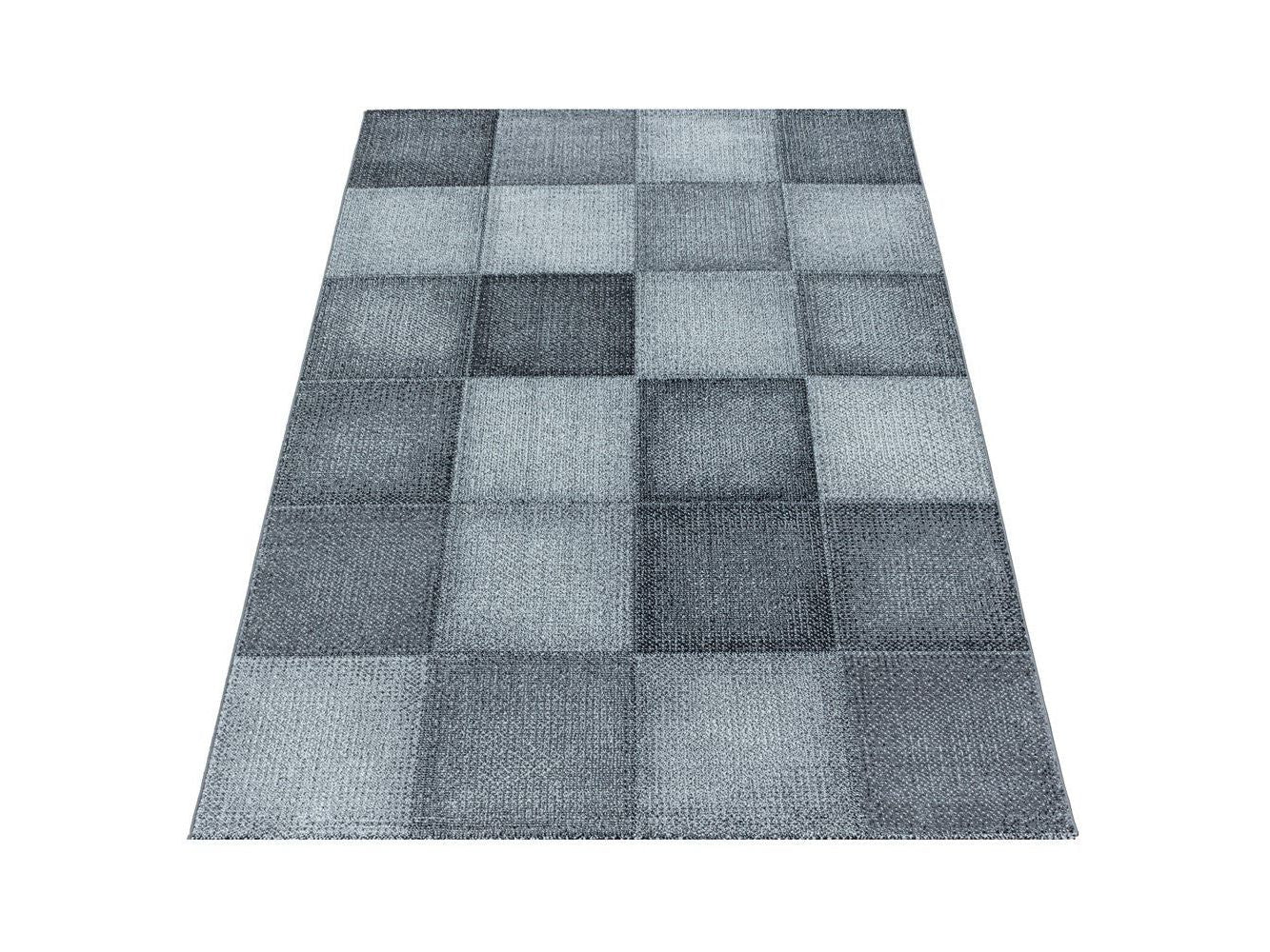 Kurzflor Teppich Modernes Quadrat Pixel Muster Weich Teppich Grau - Image 2