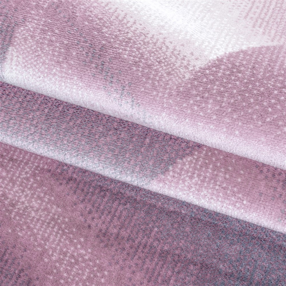 Kurzflor Teppich Wohnzimmerteppich Soft Flor Wellen Design Pink - Image 6