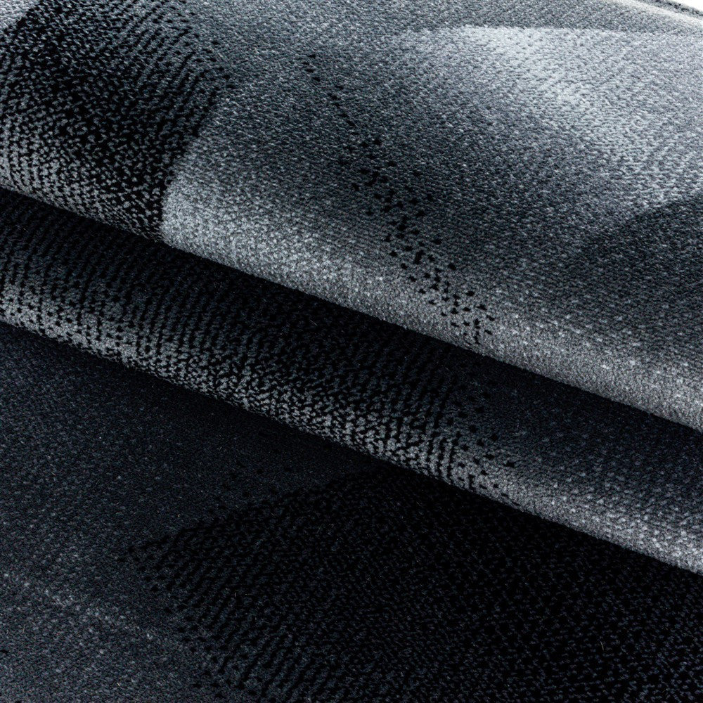 Kurzflor Teppich Wohnzimmerteppich Soft Flor Wellen Design Schwarz - Image 6