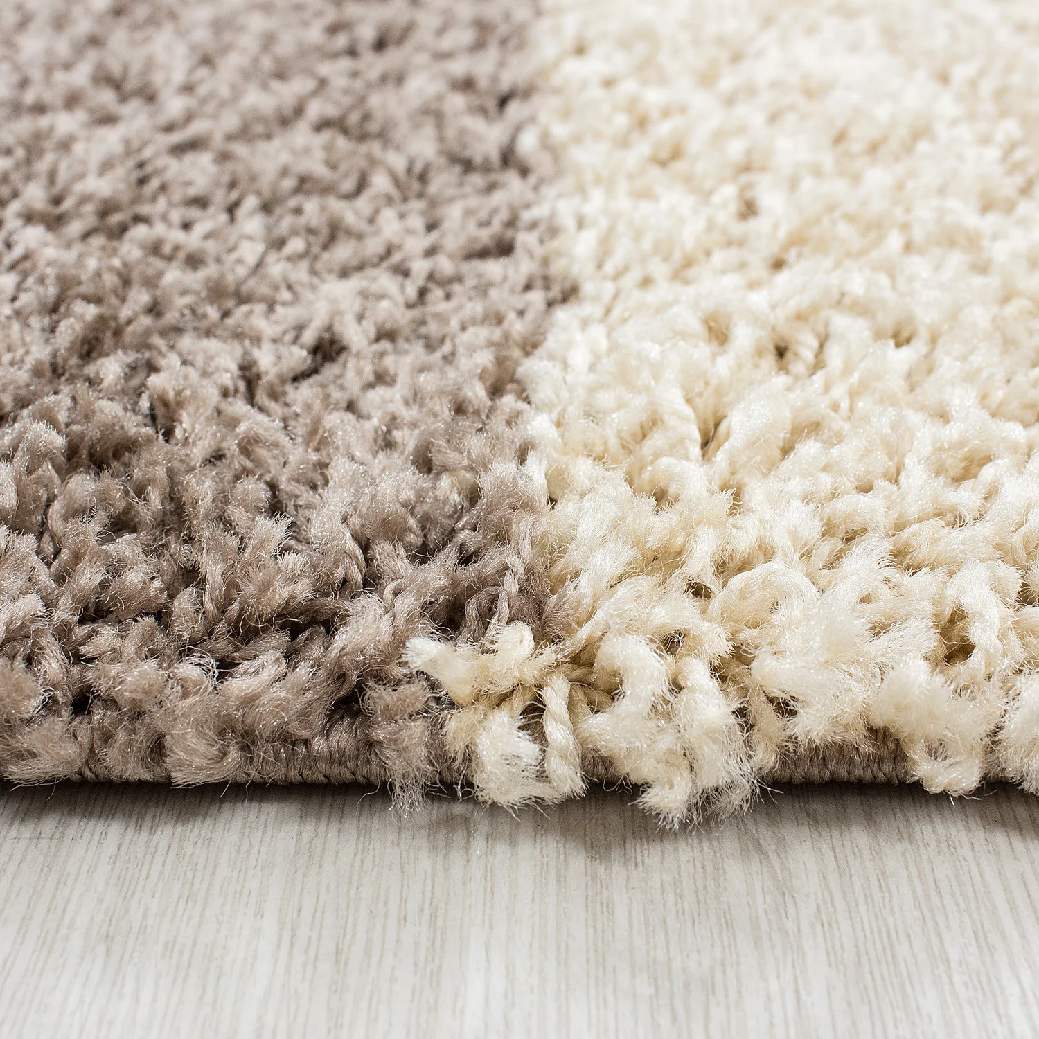 Hochflorteppiche, Kariert Design, Farbe Mokka, Teppich für Wohnzimmer, Rücken aus Jute - Image 4
