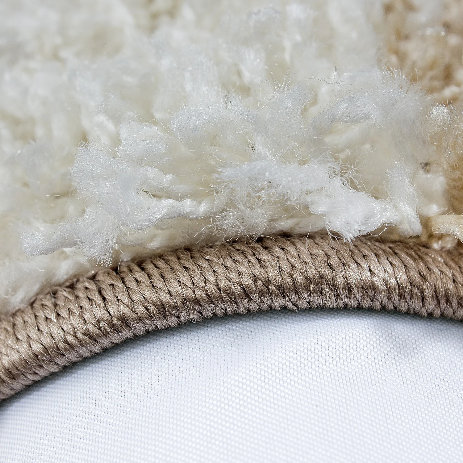 Hochflorteppiche, Kariert Design, Farbe Mokka, Teppich für Wohnzimmer, Rücken aus Jute - Image 5