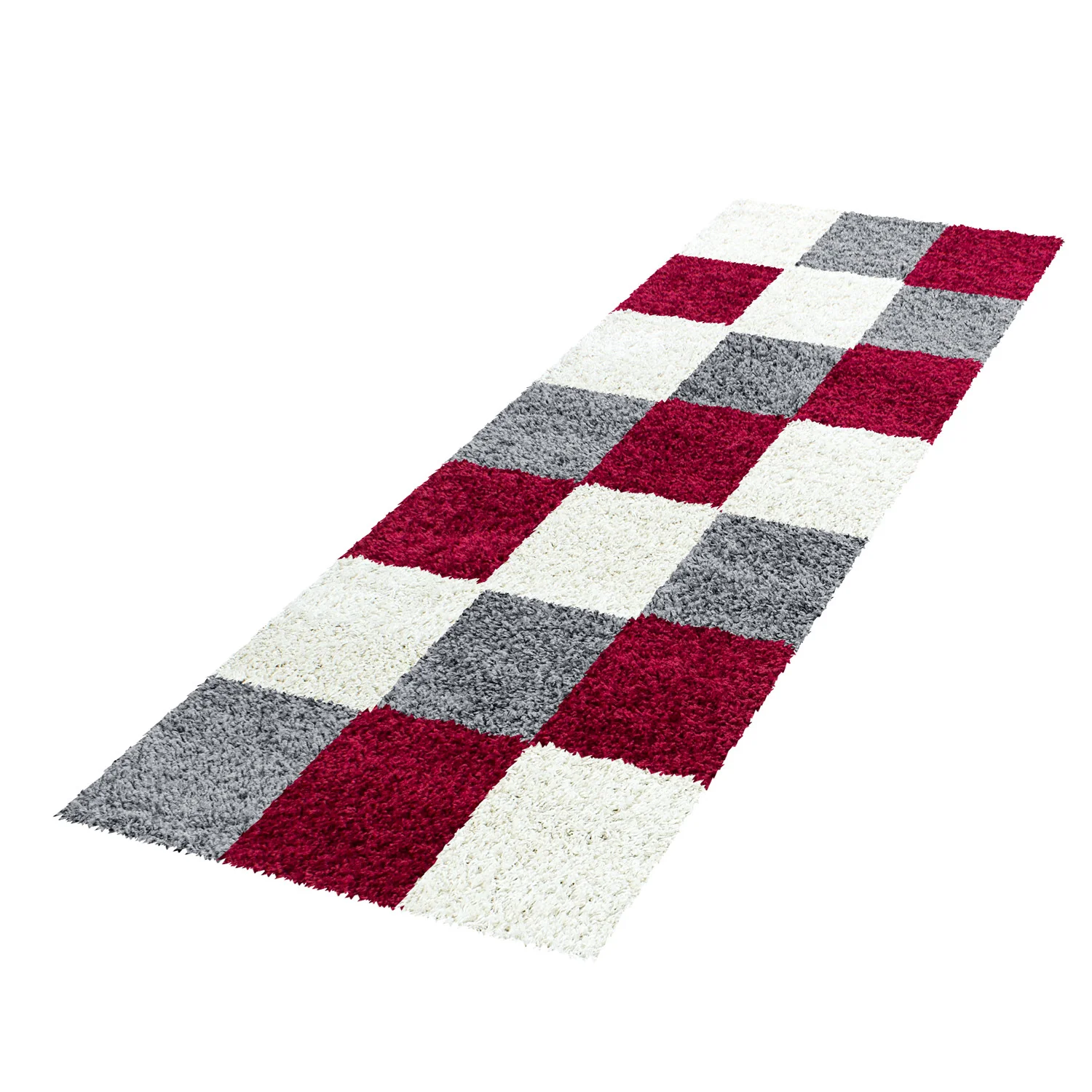 Hochflorteppiche, Kariert Design, Farbe Rot, Teppich für Wohnzimmer, Rücken aus Jute - Image 6