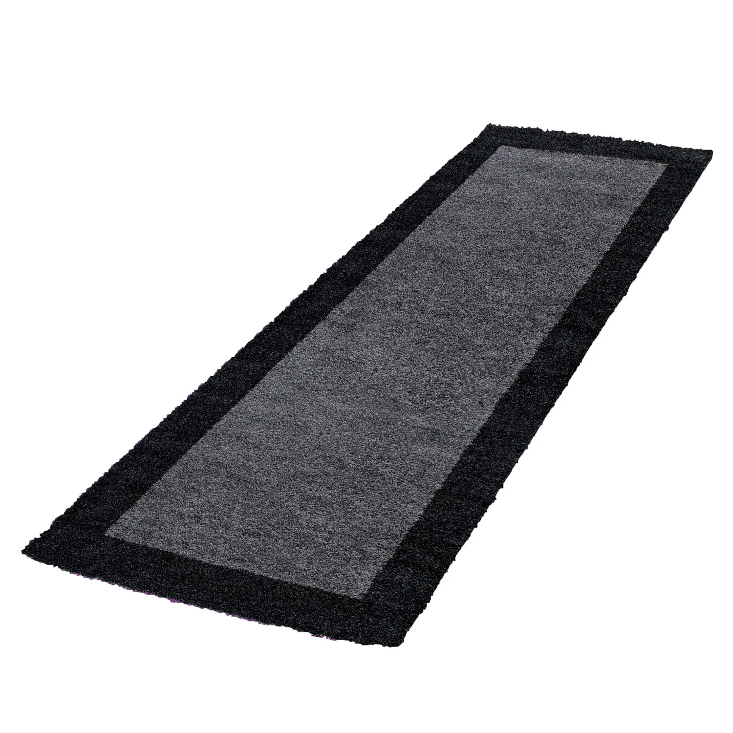 Hochflorteppiche, Bordüre Design, Farbe Anthrazit, Teppich für Wohnzimmer, Rücken aus Jute - Image 6