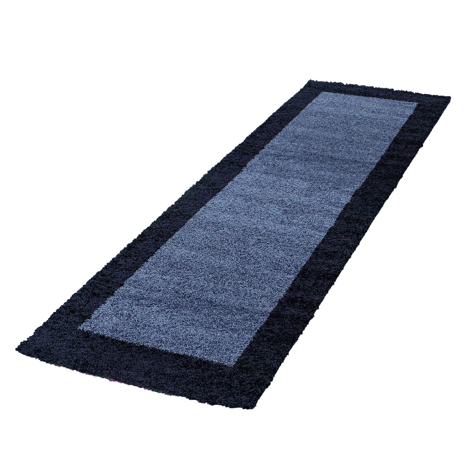 Hochflorteppiche, Bordüre Design, Farbe Marineblau, Teppich für Wohnzimmer, Rücken aus Jute - Image 6