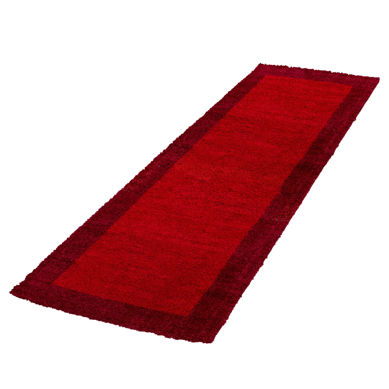 Hochflorteppiche, Bordüre Design, Farbe Rot, Teppich für Wohnzimmer, Rücken aus Jute - Image 6