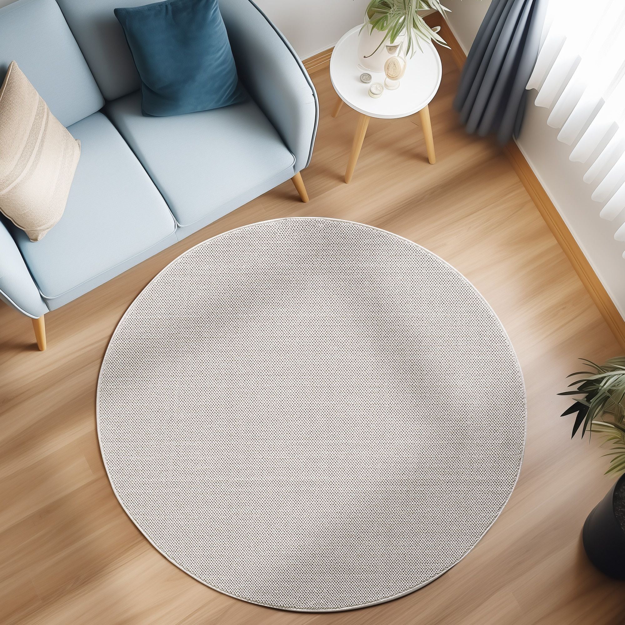 Indoor Teppich, Unicolor- Einfarbig, Farbe Creme, Teppich für Wohnzimmer, Rücken aus Polypropylen - Image 4