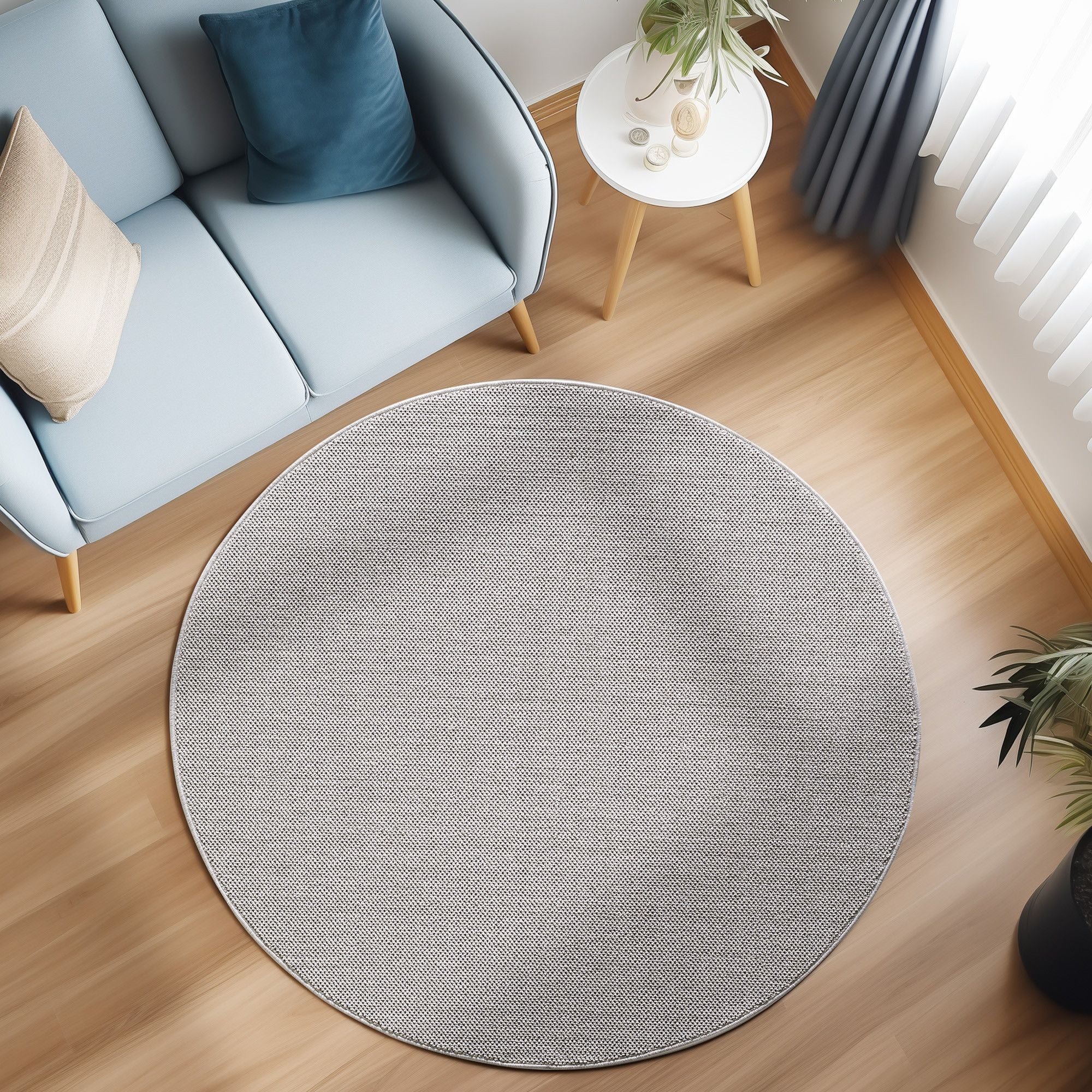 Indoor Teppich, Unicolor- Einfarbig, Farbe Silber, Teppich für Wohnzimmer, Rücken aus Polypropylen - Image 4