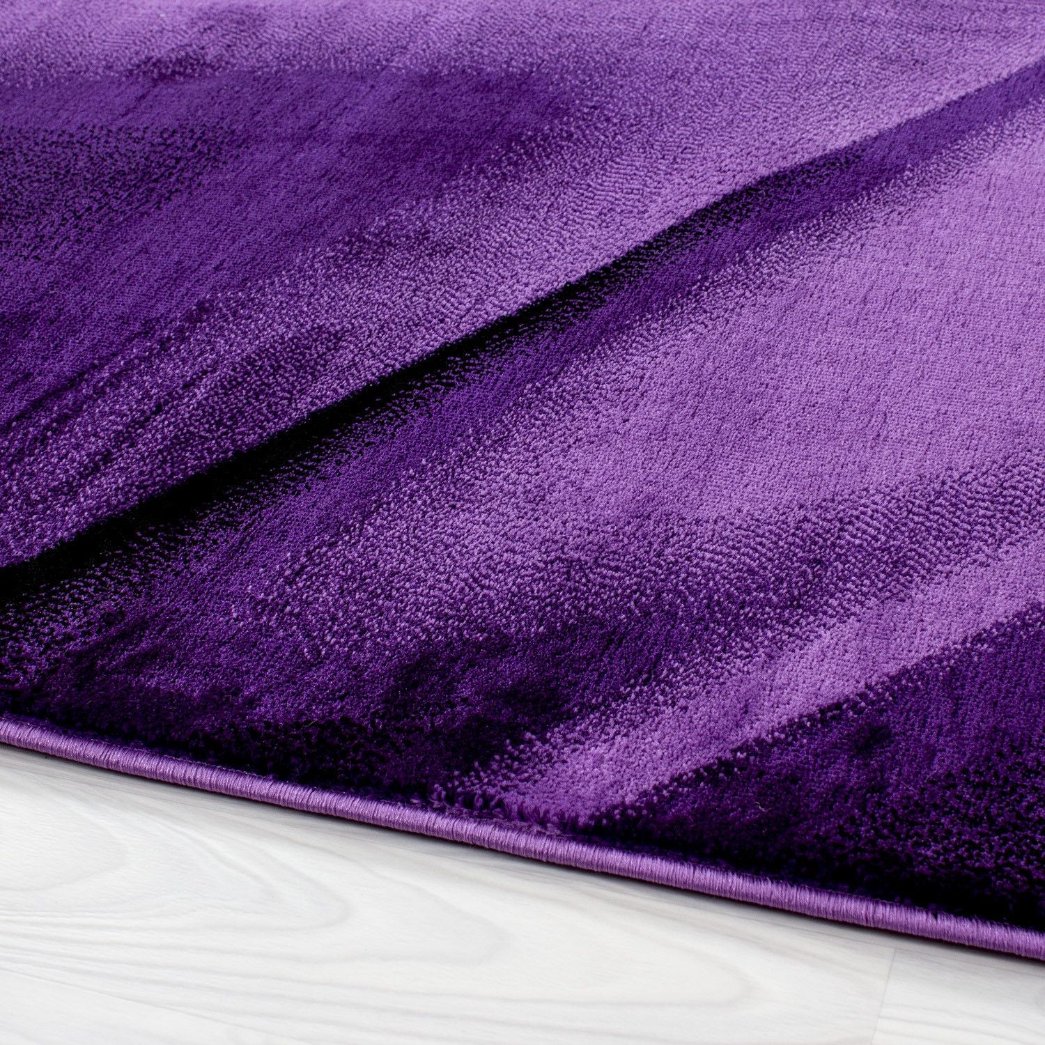 Kurzflorteppiche, Abstrakt Design, Farbe Violett, Teppich für Wohnzimmer, Rücken aus Jute - Image 4