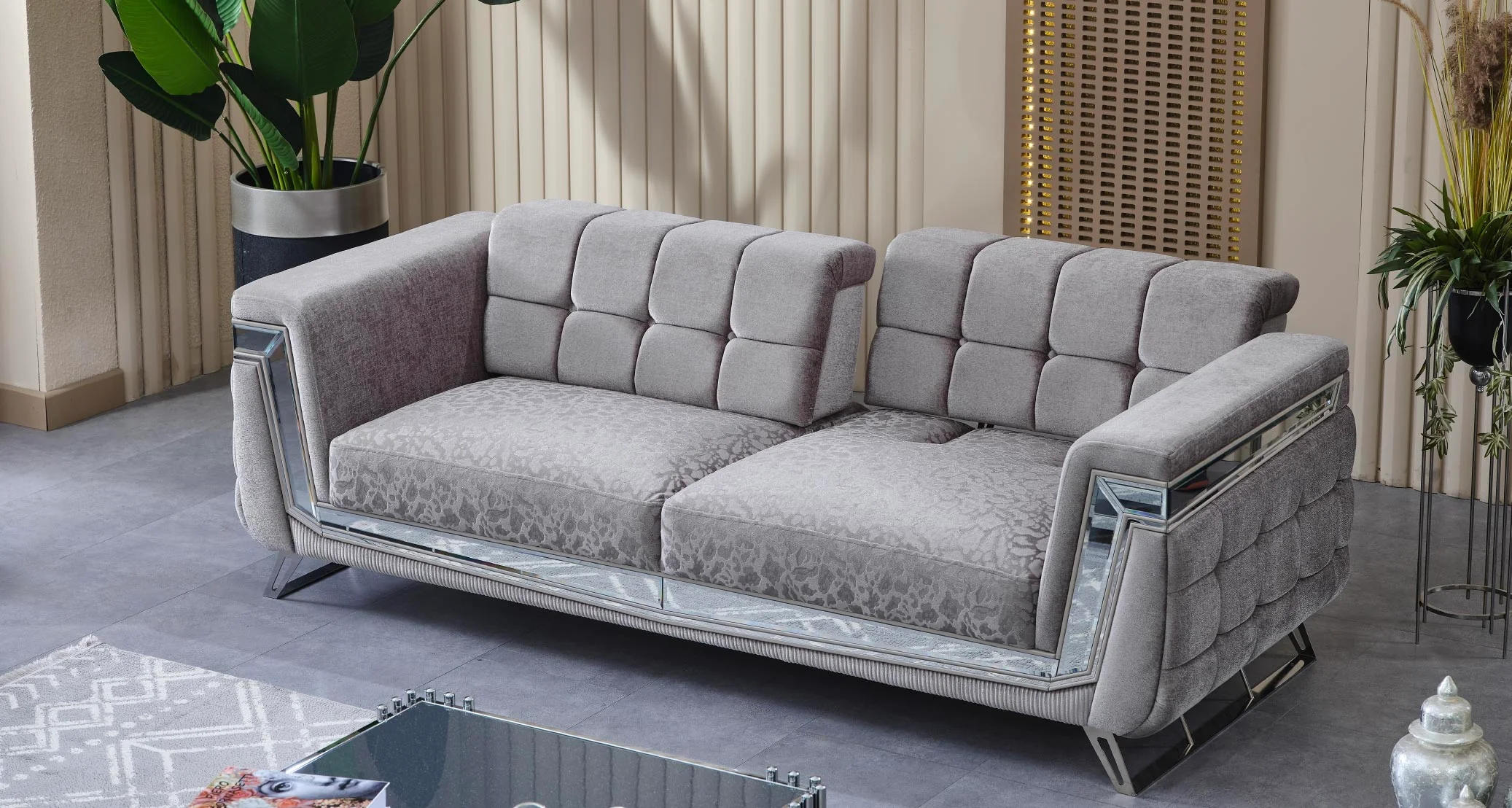 Milano Sofagarnitur Serie (Silber) - Image 6