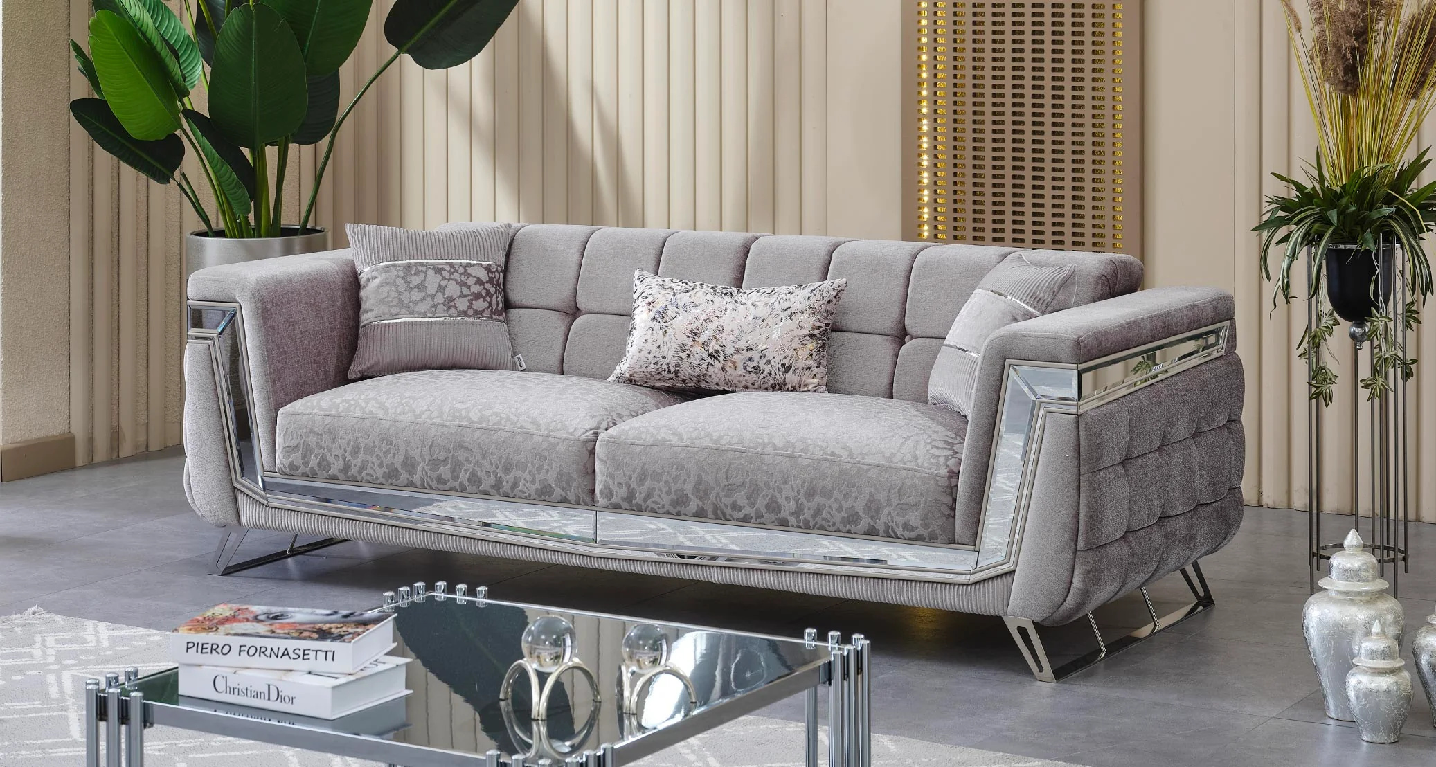 Milano Sofagarnitur Serie (Silber) - Image 8