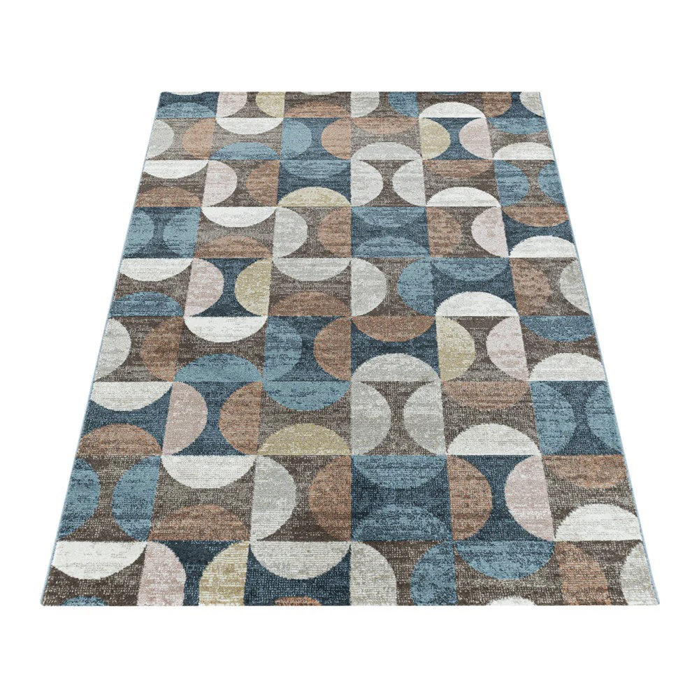 Modern Kurzflor Designer Teppich Geometrisches design Braun Beige - Image 3