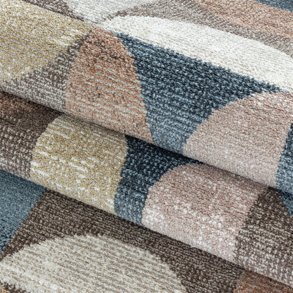 Modern Kurzflor Designer Teppich Geometrisches design Braun Beige - Image 6