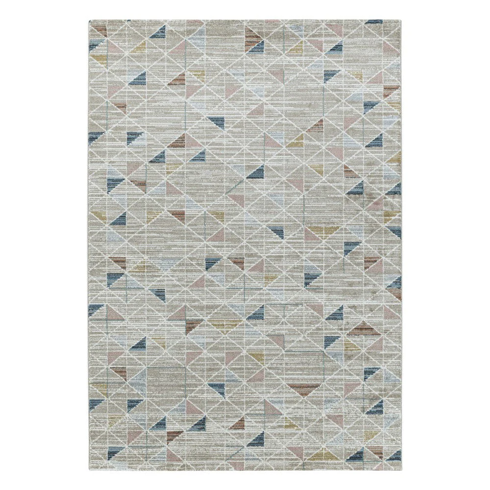 Modern Kurzflor Designer Teppich Geometrisches Dreieck design Braun Beige - Image 3
