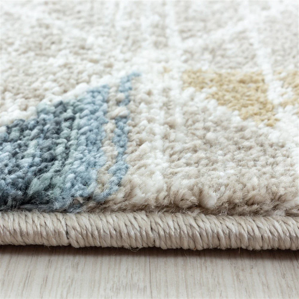 Modern Kurzflor Designer Teppich Geometrisches Dreieck design Braun Beige - Image 5