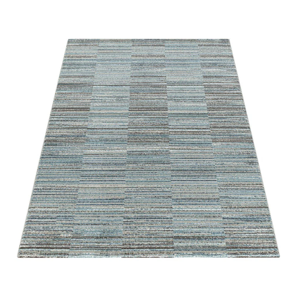 Modern Kurzflor Designer Teppich Linien design Grau Beige - Image 3
