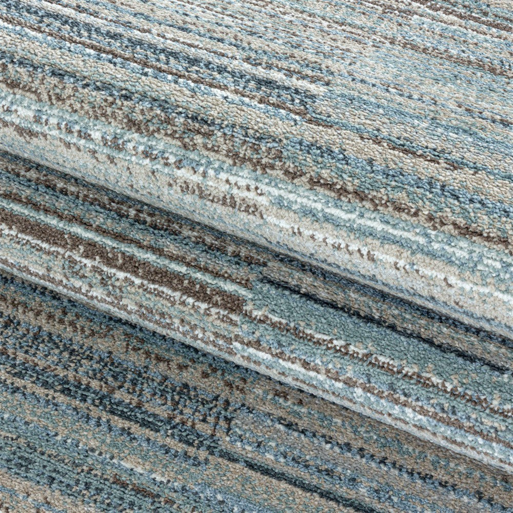 Modern Kurzflor Designer Teppich Linien design Grau Beige - Image 6