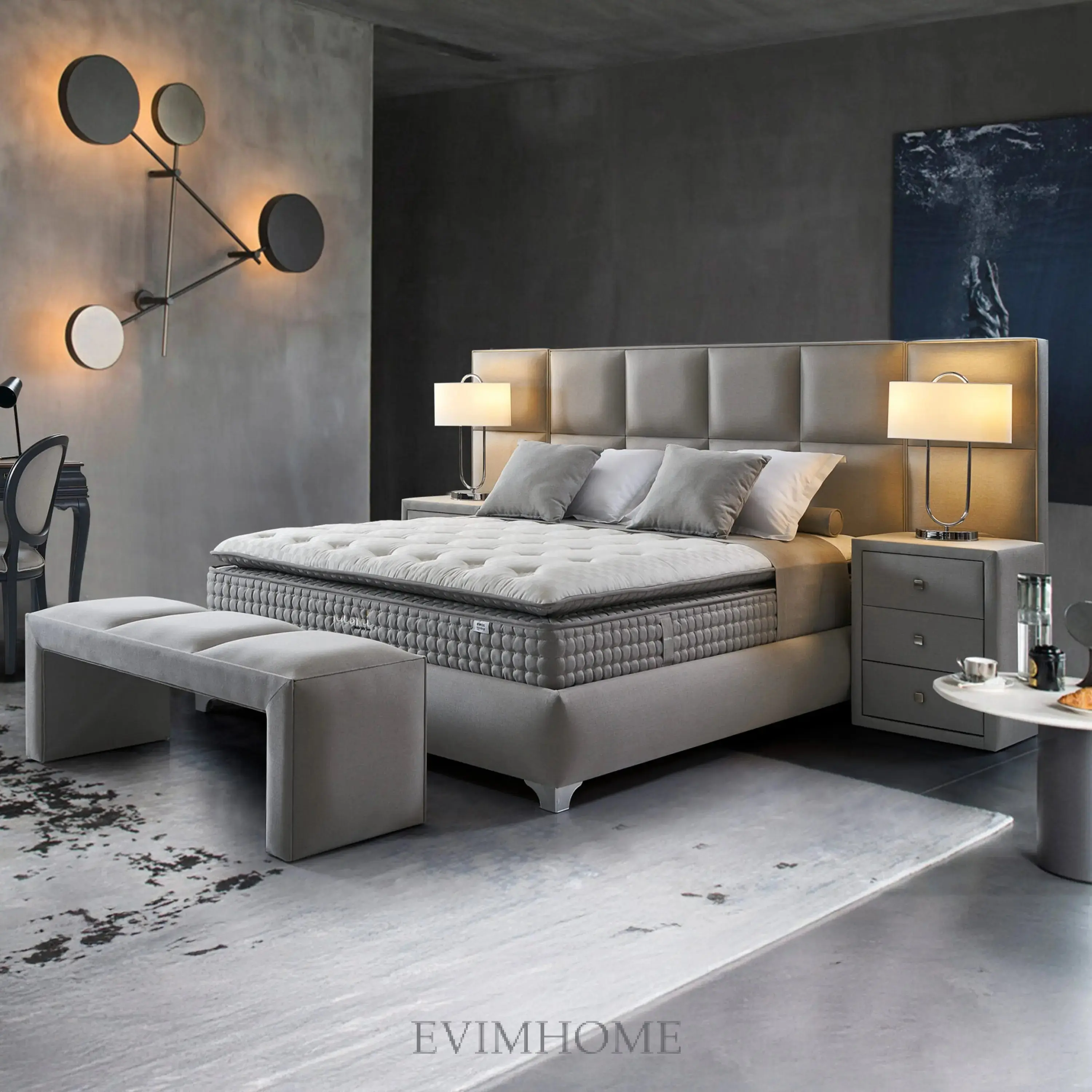 Naomi Plane Kan Boxspringbett – 1600 Federn & antibakterieller Bezug