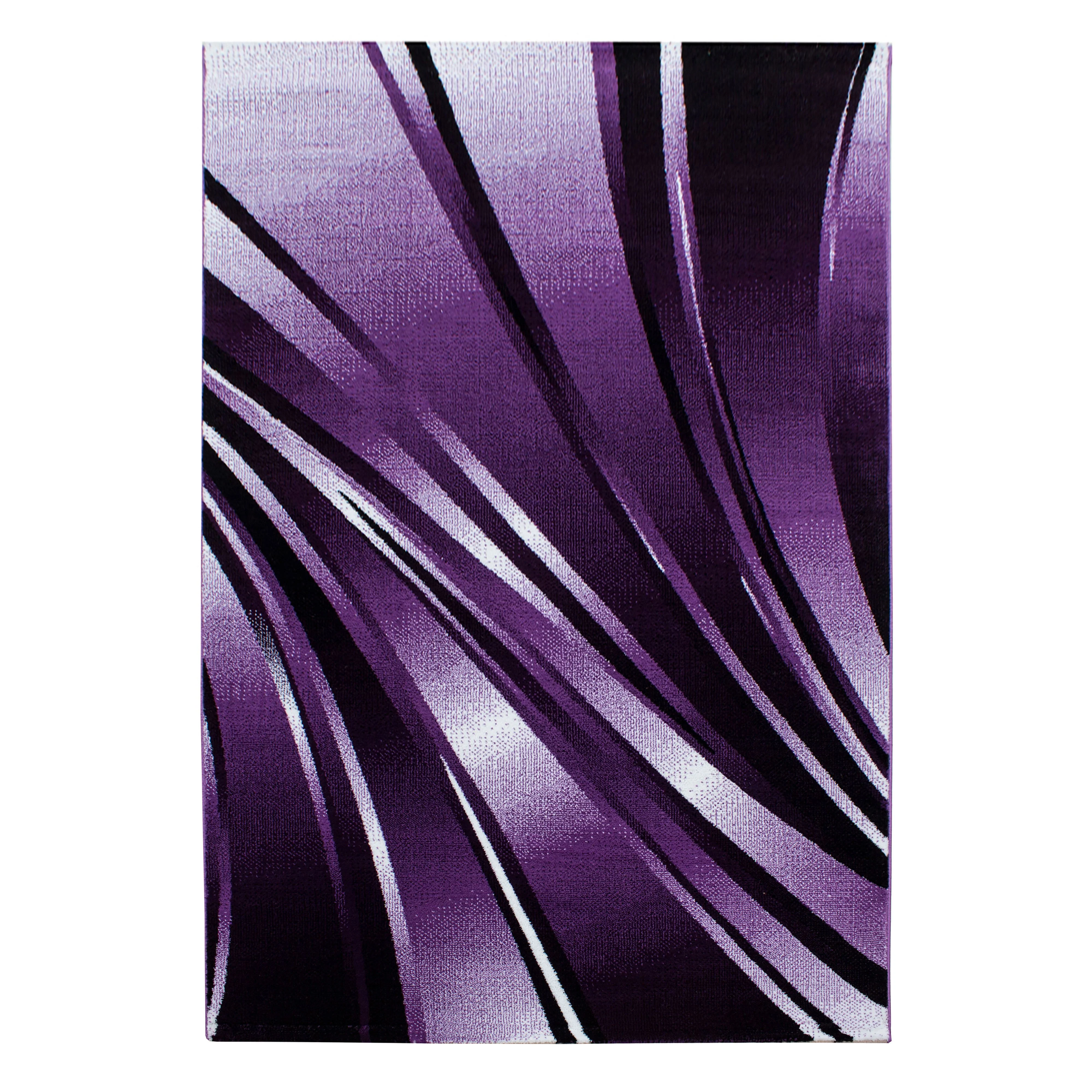 Parma Abstrakter Kurzflorteppich in Violett mit Wellen - Image 2