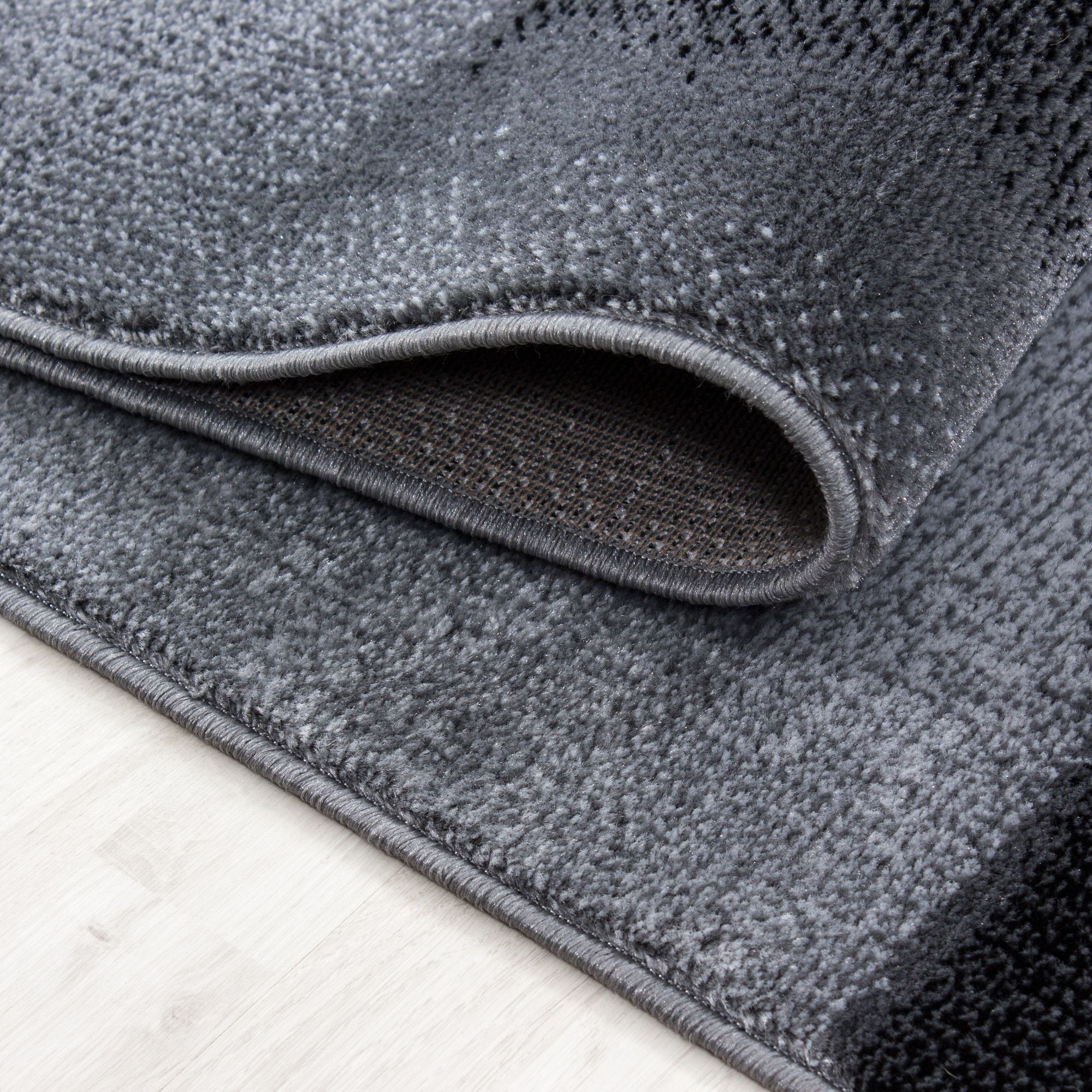 Parma Abstrakter Kurzflorteppich in Schwarz mit Wellen - Image 5