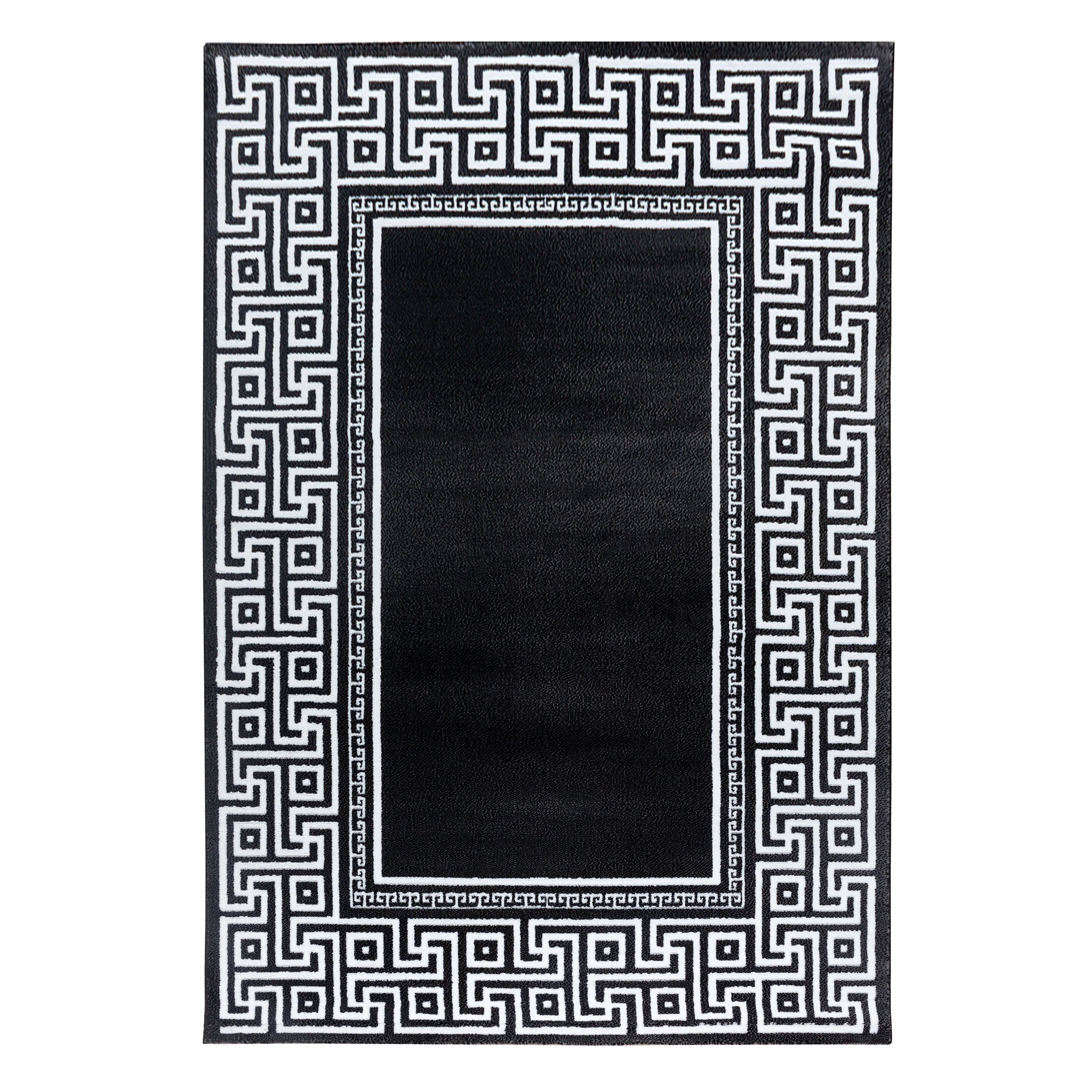 Parma Mäander Kurzflorteppich in Schwarz - Image 2