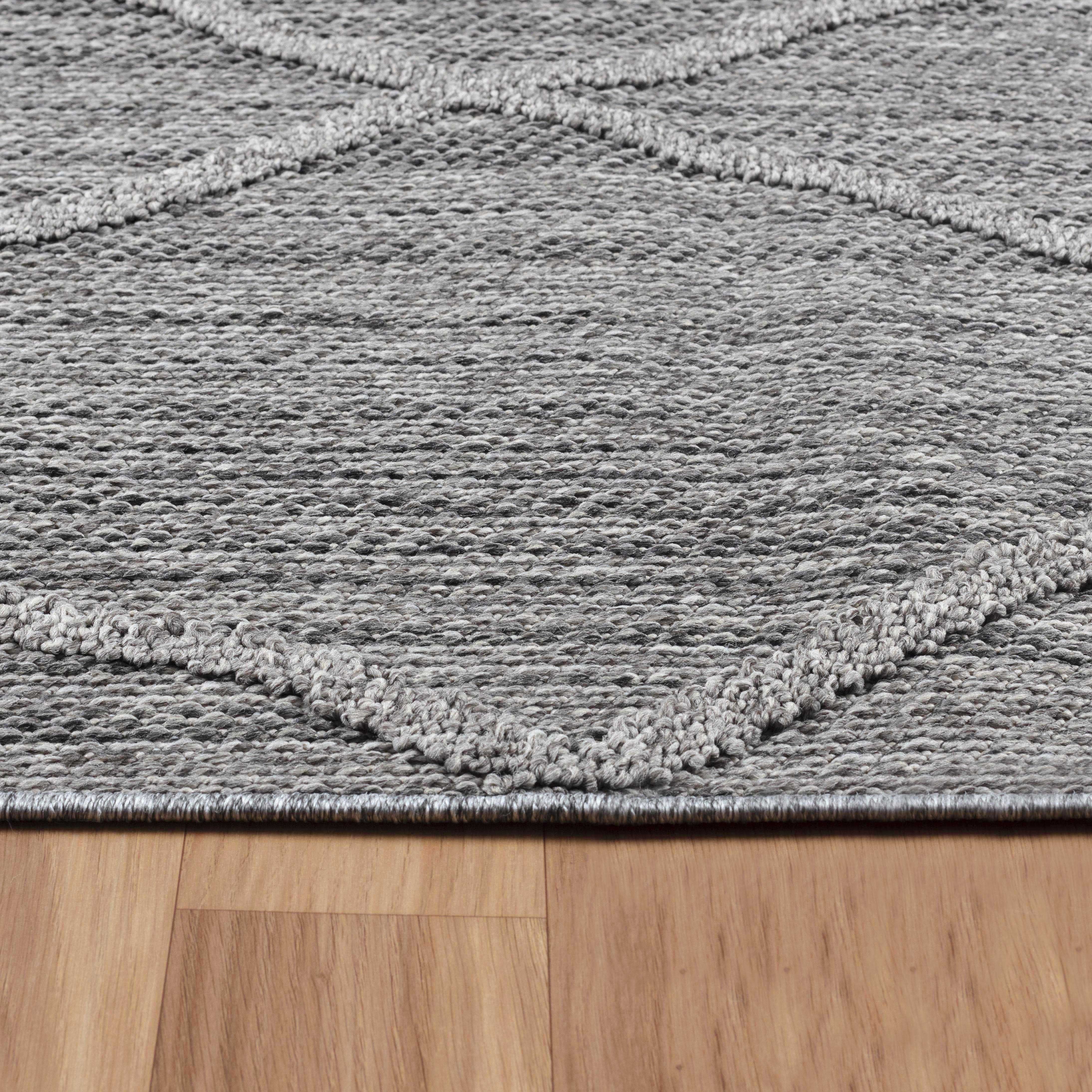 Patara Outdoorteppich Grau | Boho Design für Balkon & Terrasse