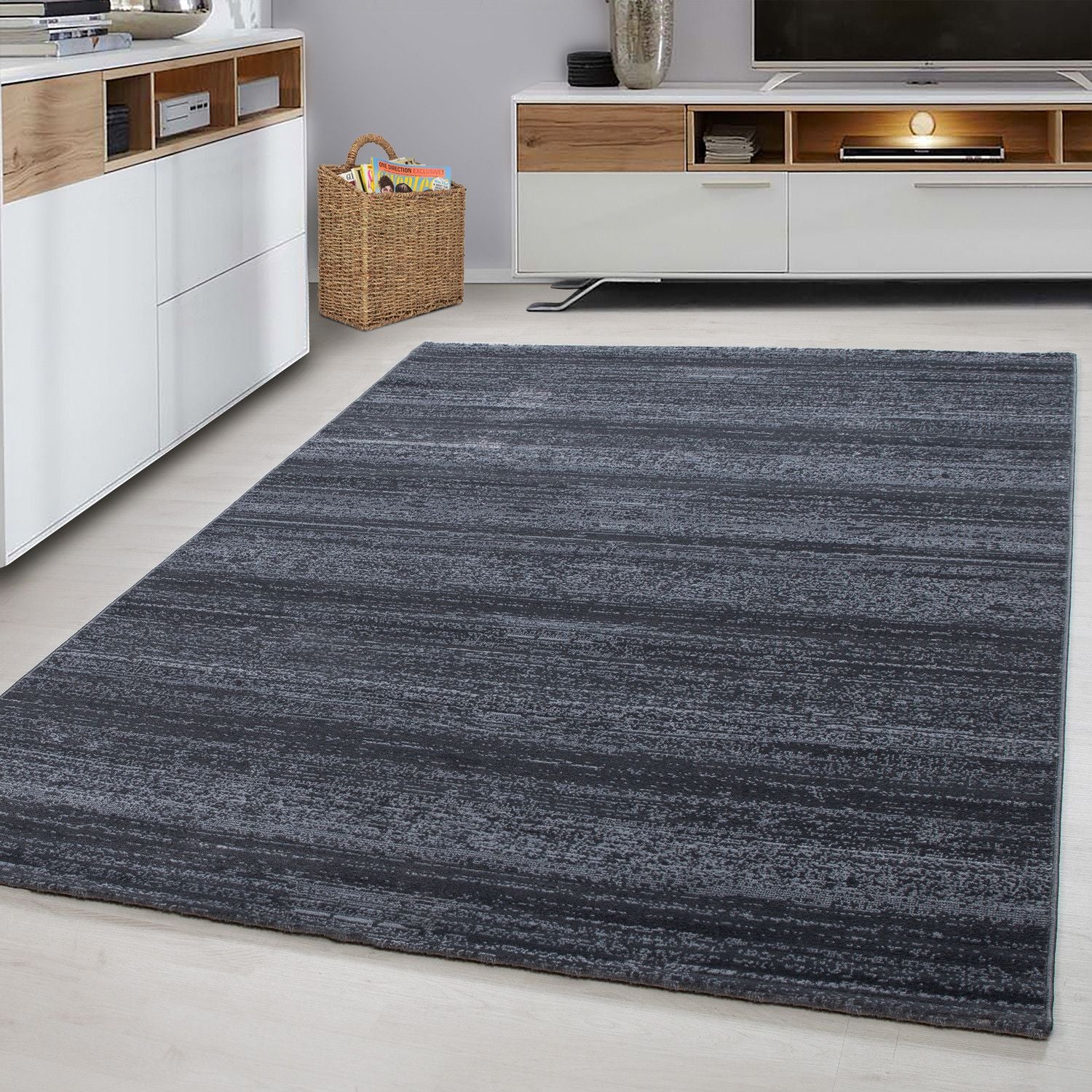 Plus Kurzflorteppich Grau – Jute
