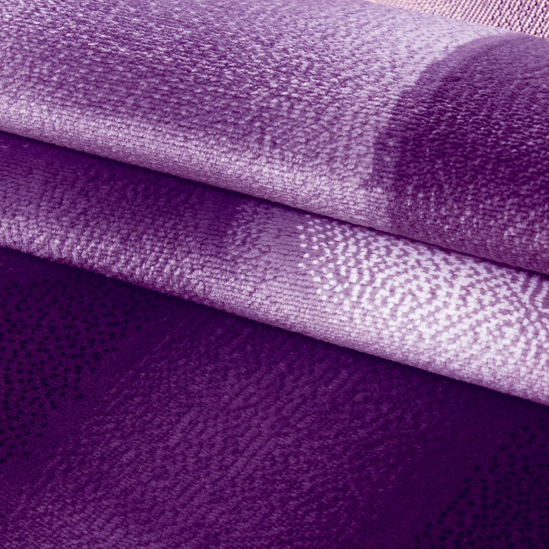 Plus Abstrakter Kurzflorteppich in Violett mit Wellen - Image 6