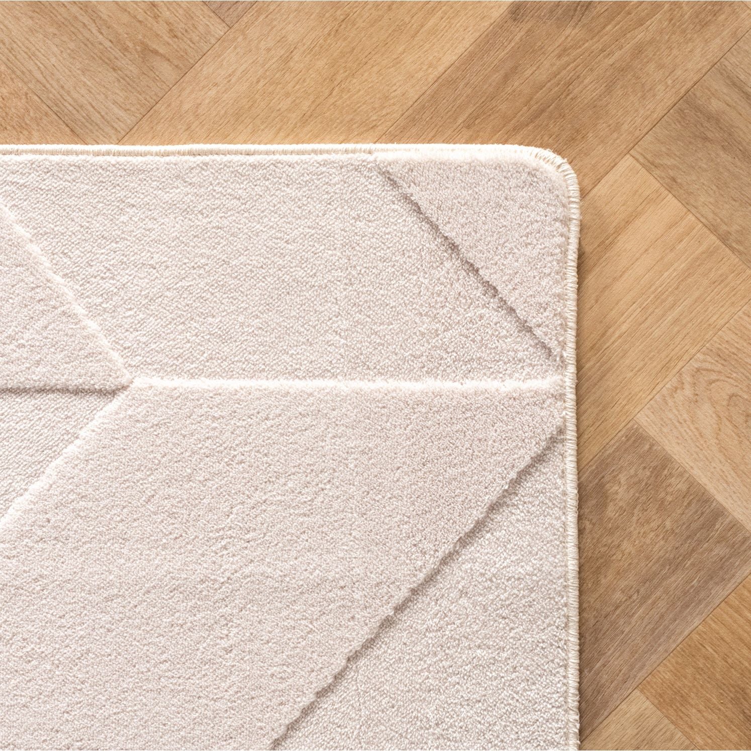Boho Teppich mit Geometrischem Design, Einfarbig Creme 8x15 cm, Weicher & Pflegeleichter Deko Teppich, Waschbarer Läufer mit 3D-Effekt für Wohnzimmer und Schlafzimmer - Image 3