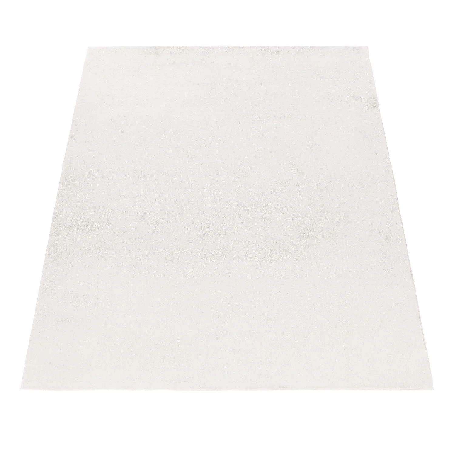 Unicolor Hochflor Teppich: Creme & Baumwolle - Image 3