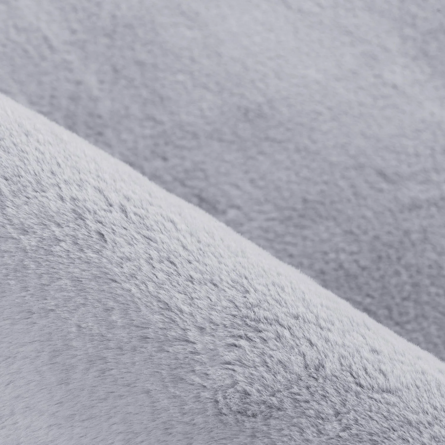 Unicolor Hochflor Teppich: Silber & Baumwolle - Image 5