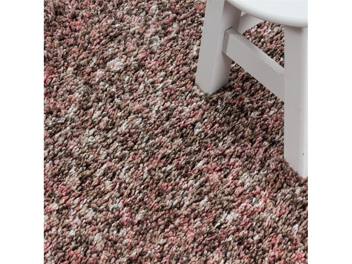 Shaggy Teppich Hochwertig Hochflor Wohnzimmer Rose Taupe Beige Creme Meliert - Image 3