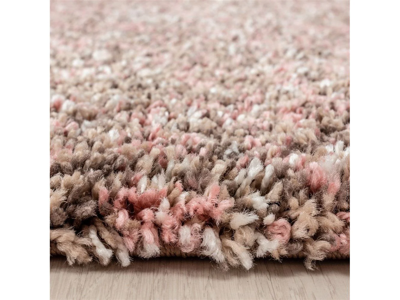 Shaggy Teppich Hochwertig Hochflor Wohnzimmer Rose Taupe Beige Creme Meliert - Image 5