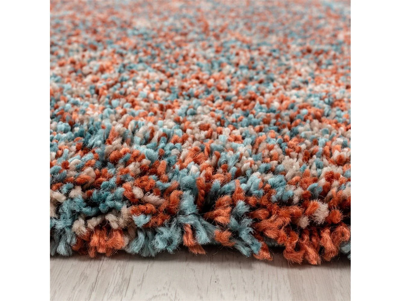 Shaggy Teppich Hochwertig Hochflor Wohnzimmer Terra Mint Beige Meliert - Image 5