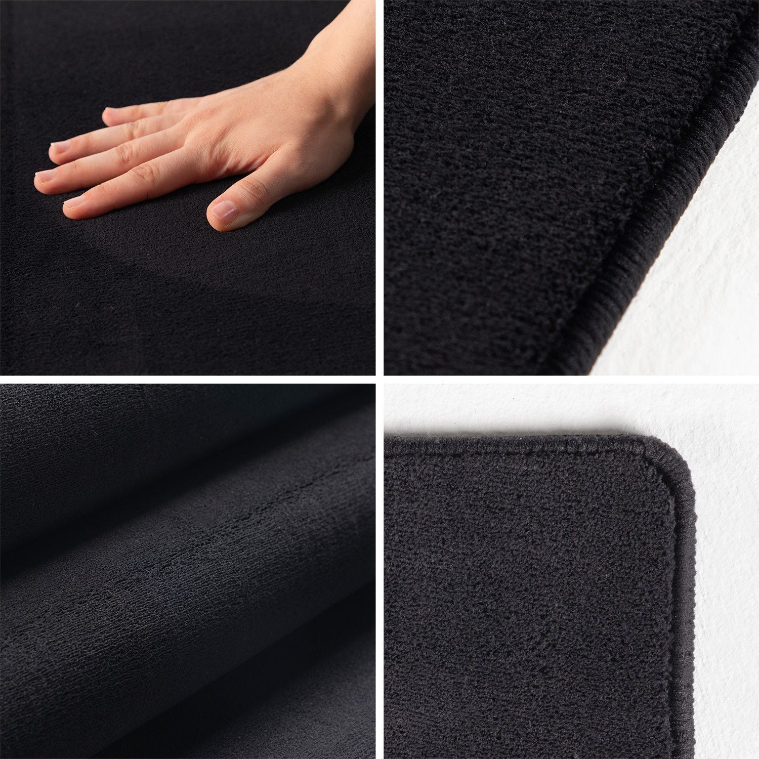 Kurzflorteppiche, Unicolor - Einfarbig, Farbe Schwarz, Teppich für Wohnzimmer, Rücken aus Anti-rutsch - Image 3