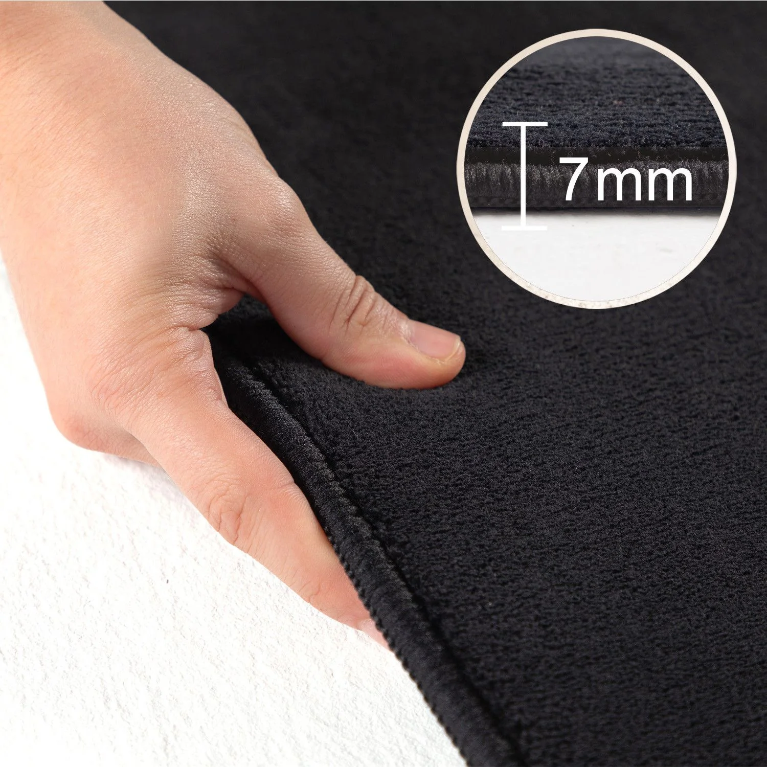 Kurzflorteppiche, Unicolor - Einfarbig, Farbe Schwarz, Teppich für Wohnzimmer, Rücken aus Anti-rutsch - Image 5