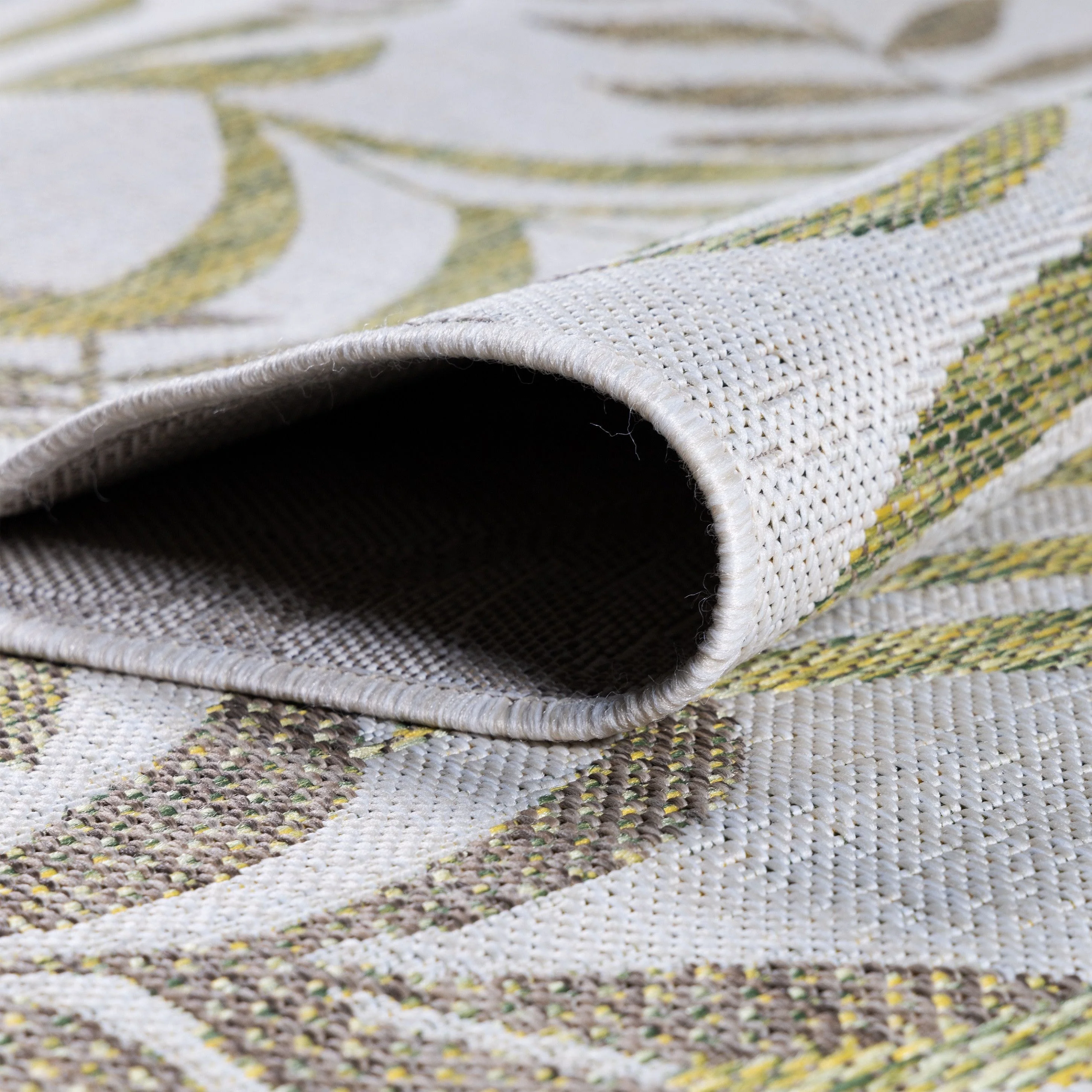 Sunny Outdoorteppich Beige | Grünes Blattdesign - Image 5