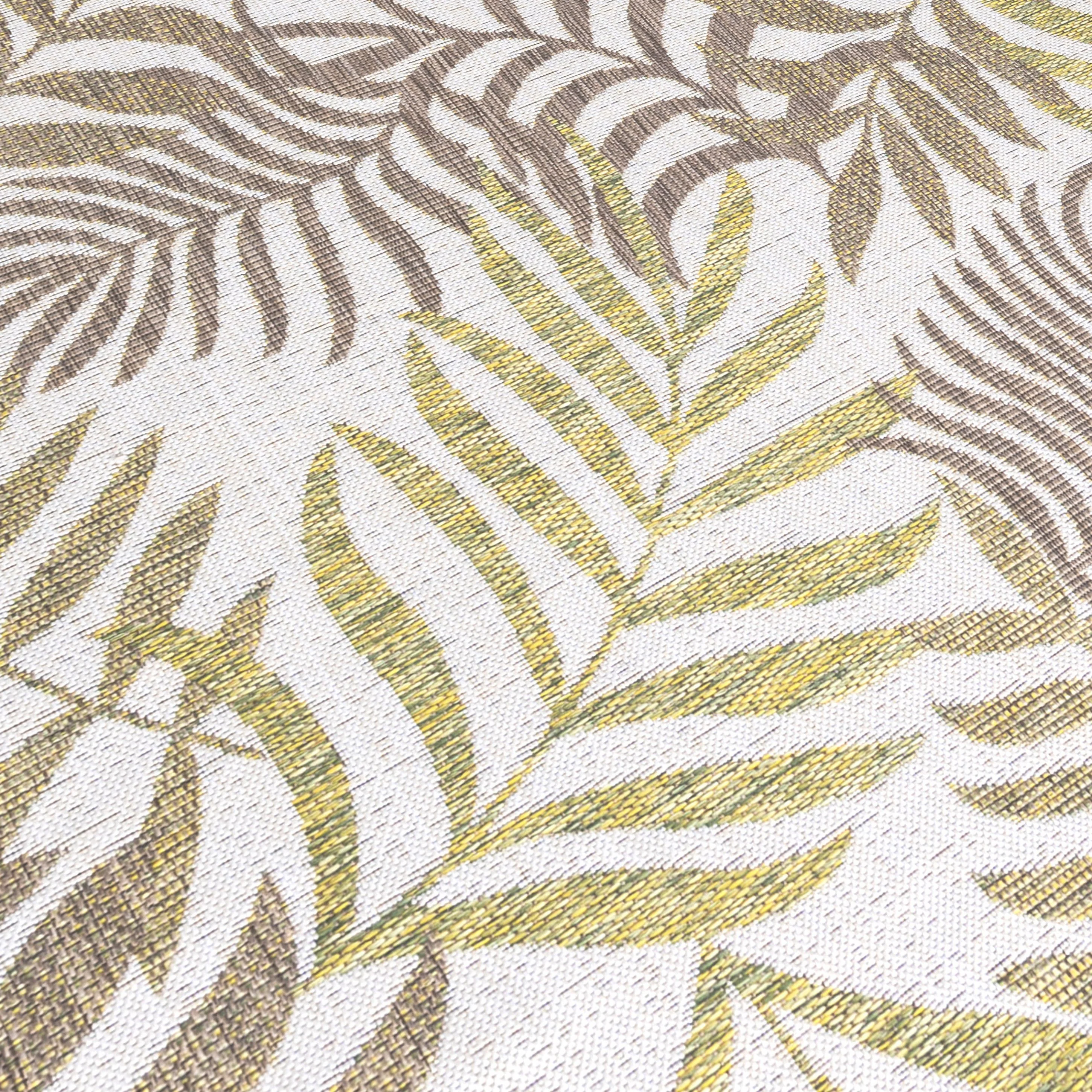 Sunny Outdoorteppich Beige | Grünes Blattdesign - Image 7