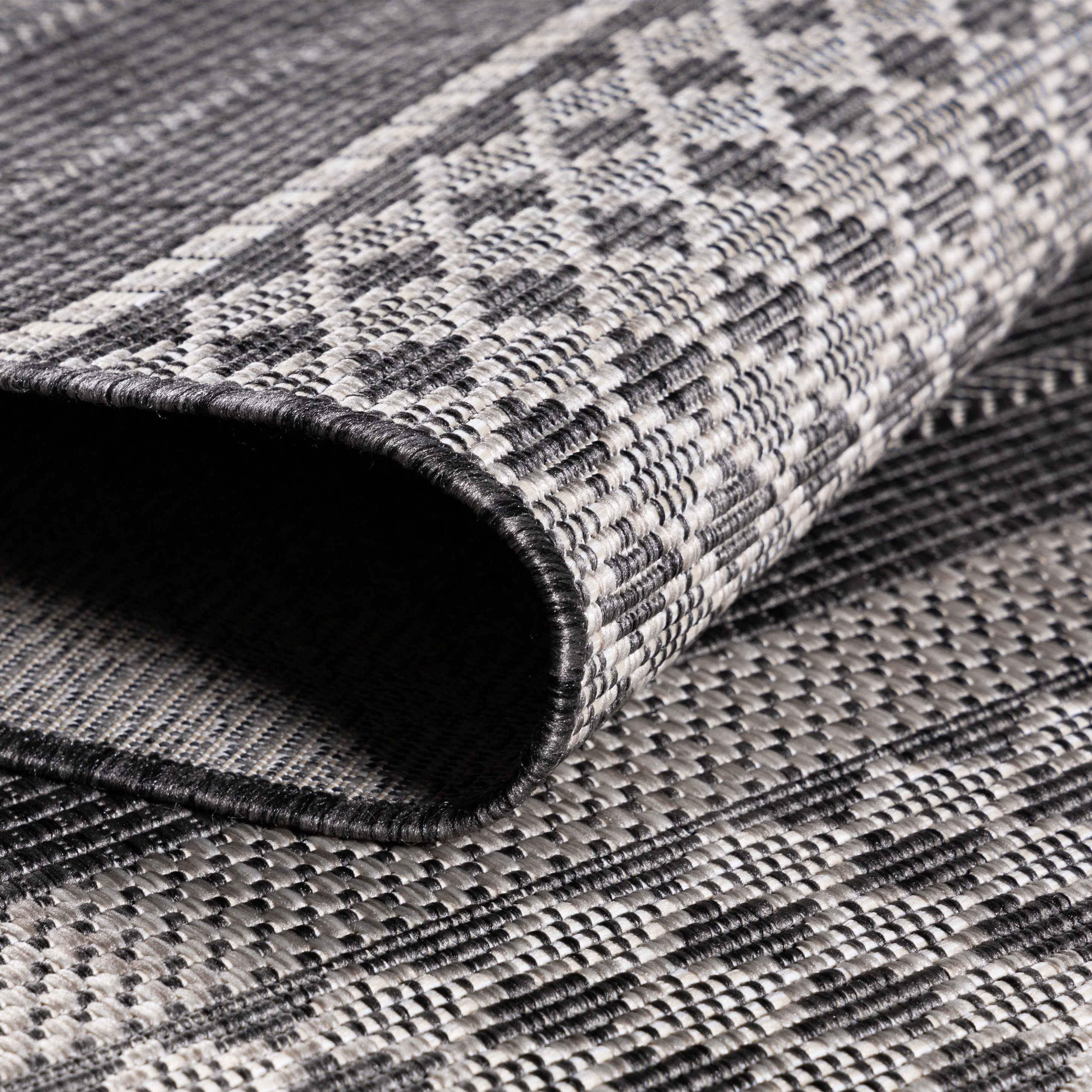 Sunny Outdoorteppich Beige | Vintage Muster in Grau - Image 5