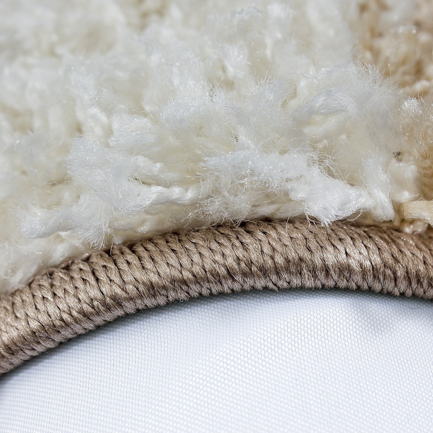 Teppich Hochflor Langflor Wohnzimmer günstig Shaggy kariert Braun Weiss Beige - Image 2