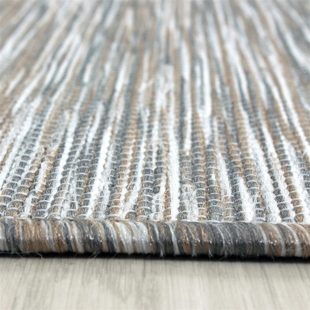 Teppich Sisal optik Flachgewebe Terrassen In- Outdoor Meliert Grau Beige Weiß - Image 2