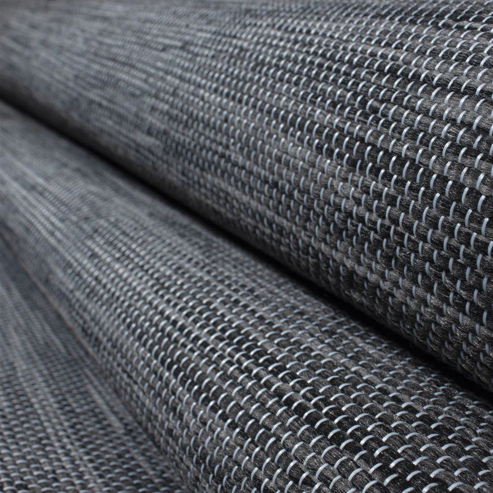 Teppich Sisal optik Flachgewebe Terrassen In- Outdoor Meliert Schwarz Grau - Image 4