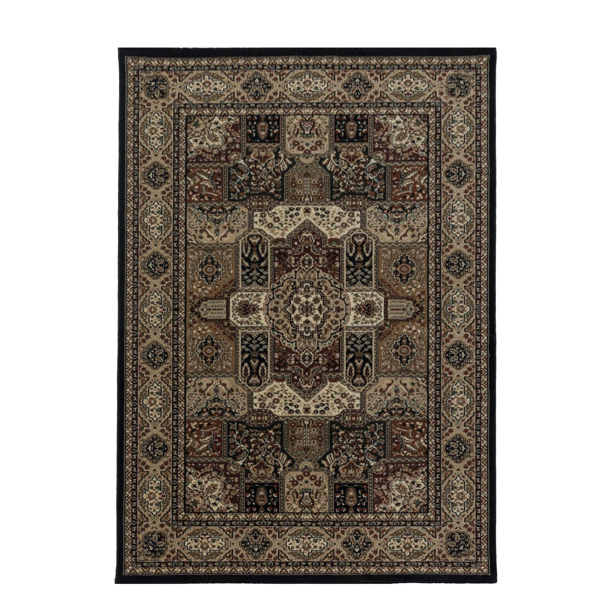 Wohnzimmer Kurzflor Teppich Design Orient Teppich Klassik Antik Ornament Schwarz - Image 2