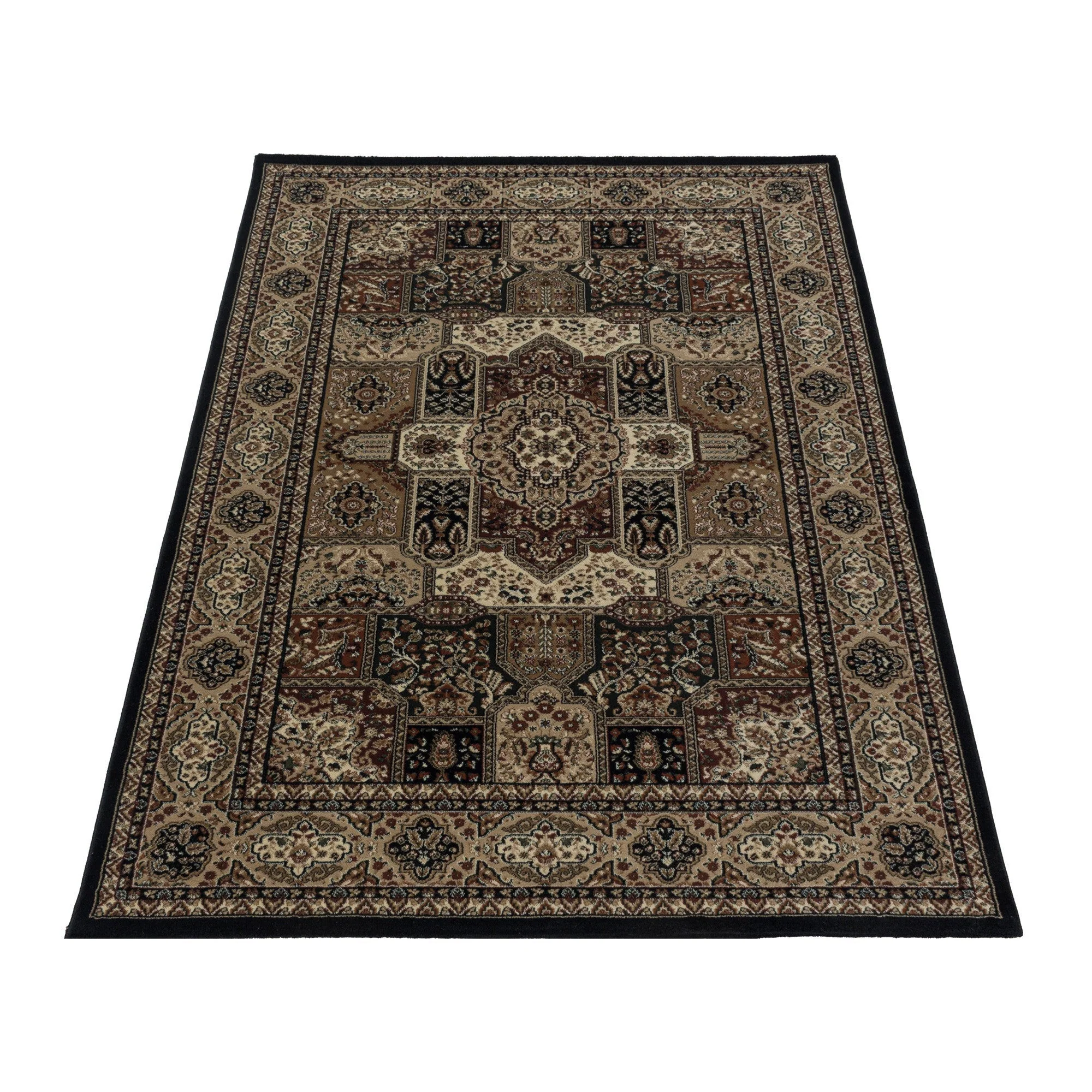 Wohnzimmer Kurzflor Teppich Design Orient Teppich Klassik Antik Ornament Schwarz - Image 3