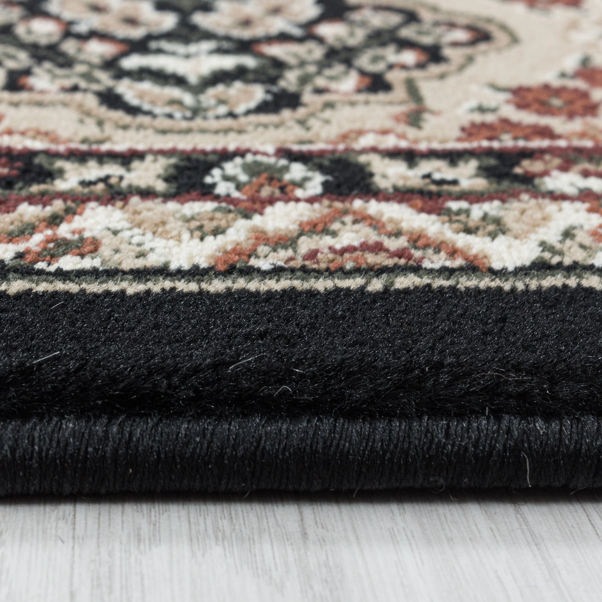 Wohnzimmer Kurzflor Teppich Design Orient Teppich Klassik Antik Ornament Schwarz - Image 4