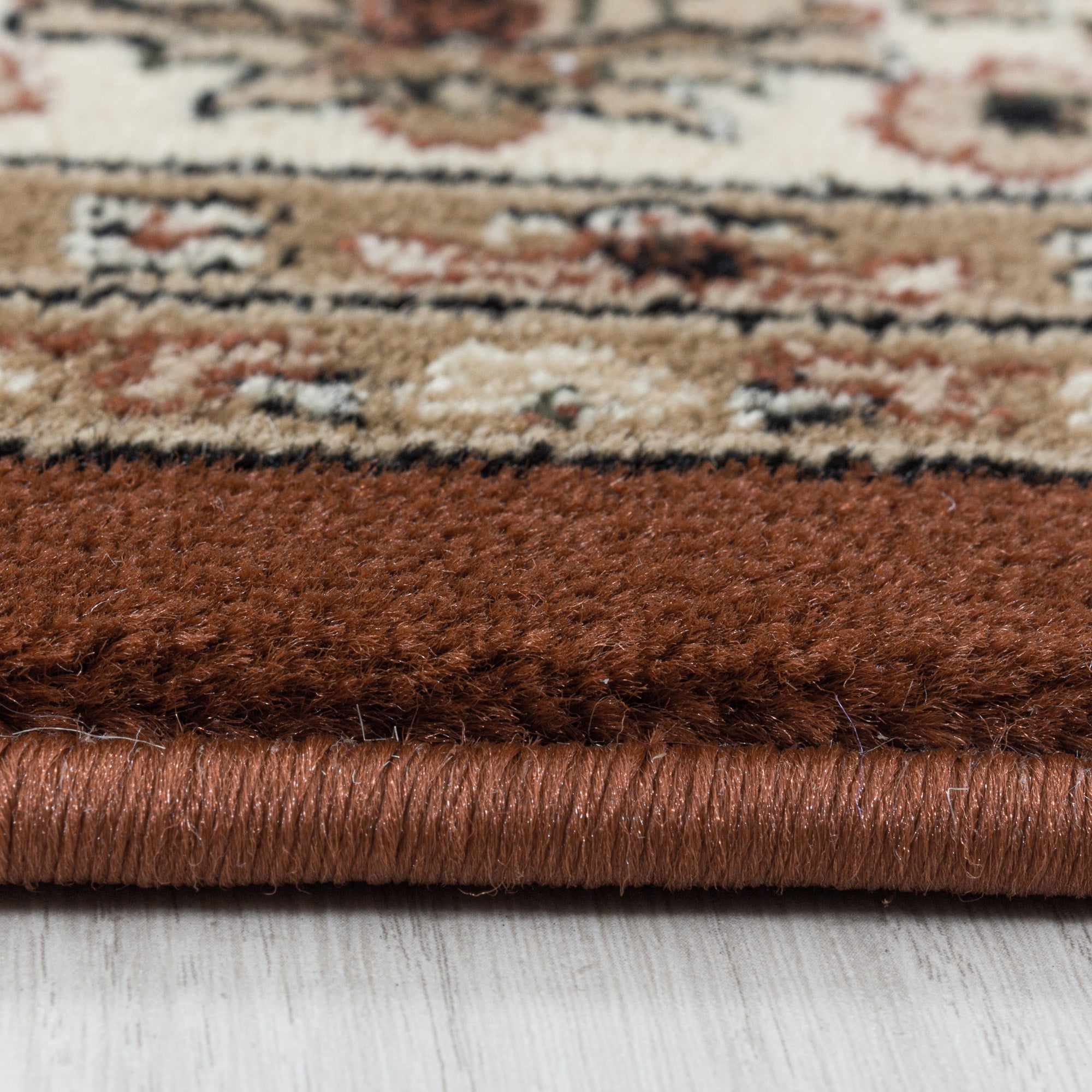 Klassischer Orient Kurzflor Teppich | Terra mit Bordüre - Image 4