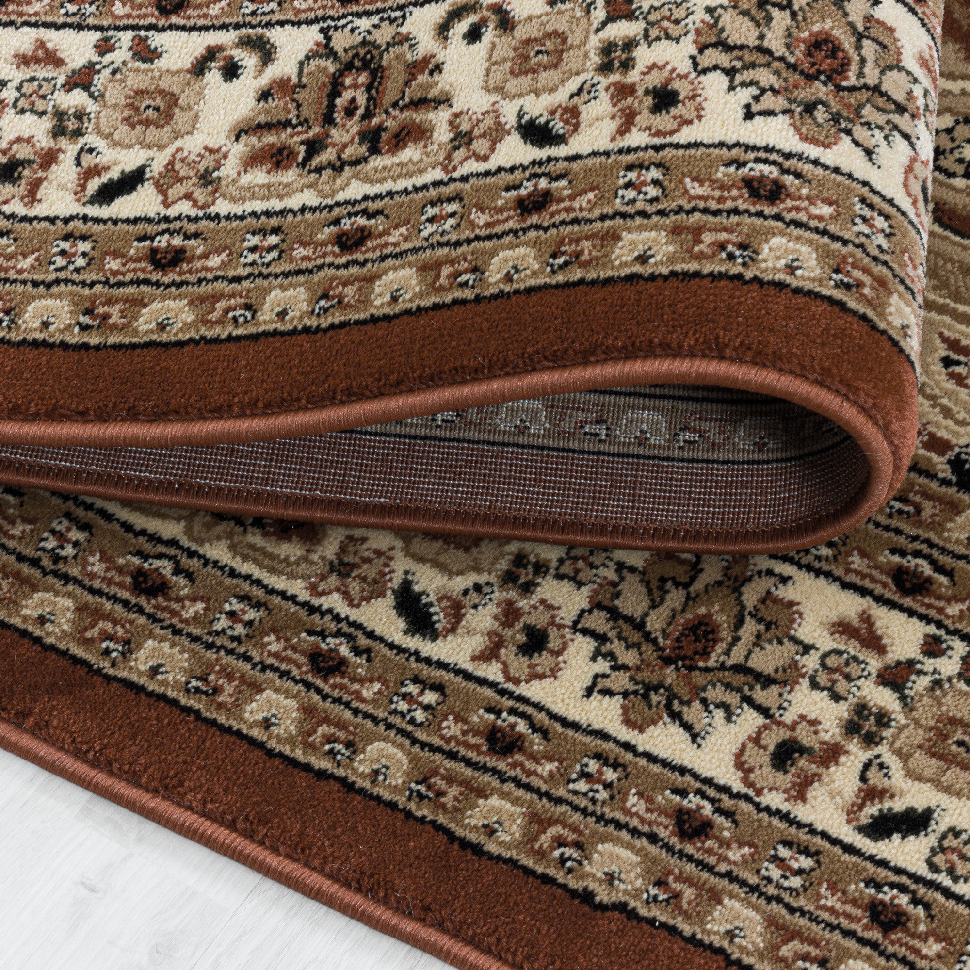 Klassischer Orient Kurzflor Teppich | Terra mit Bordüre - Image 5