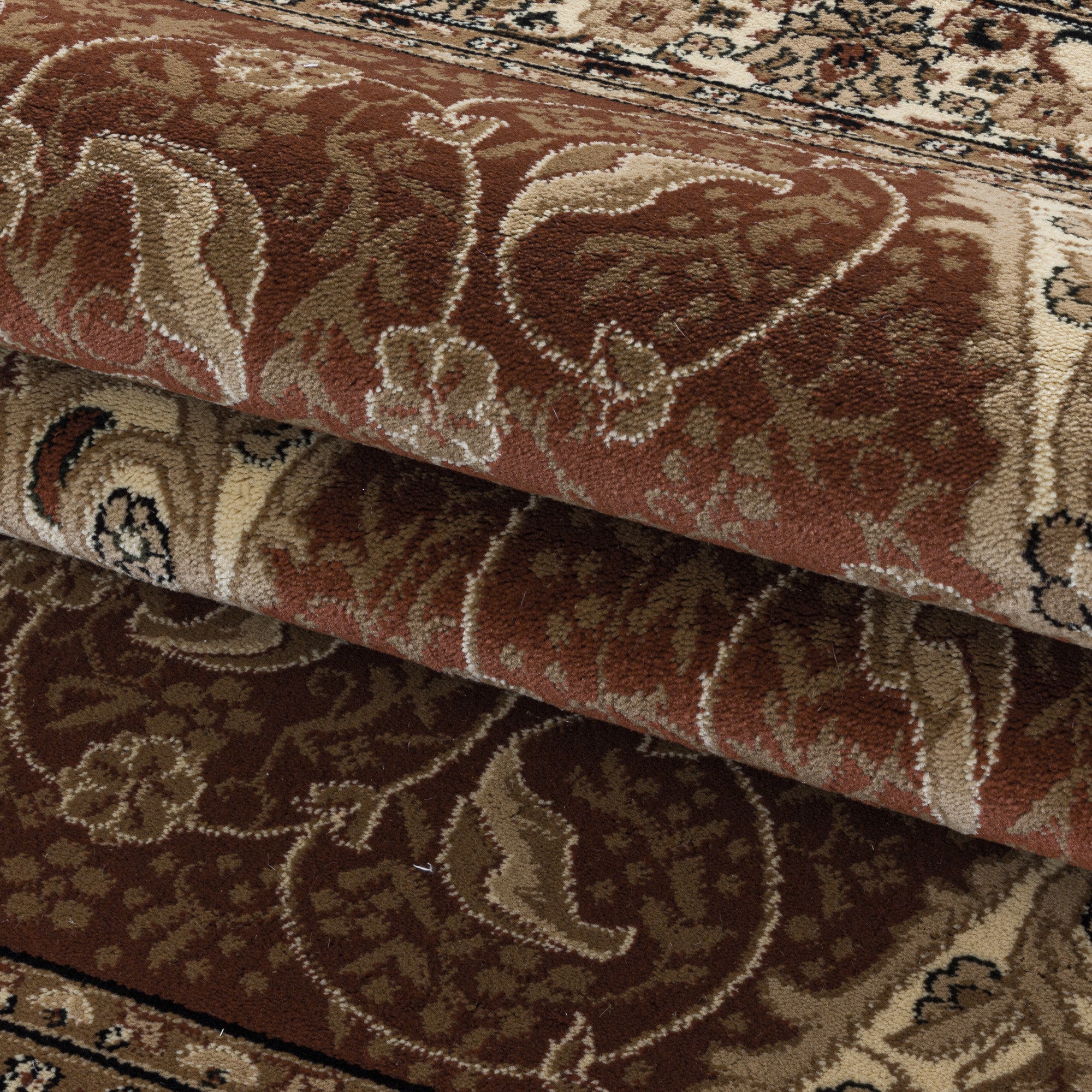 Klassischer Orient Kurzflor Teppich | Terra mit Bordüre - Image 6